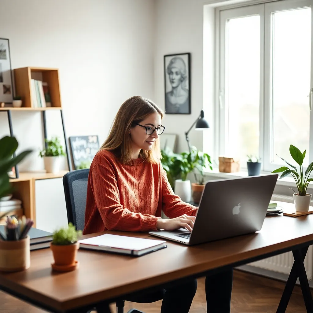 Freelancer die werkt aan meerdere projecten in thuiskantoor