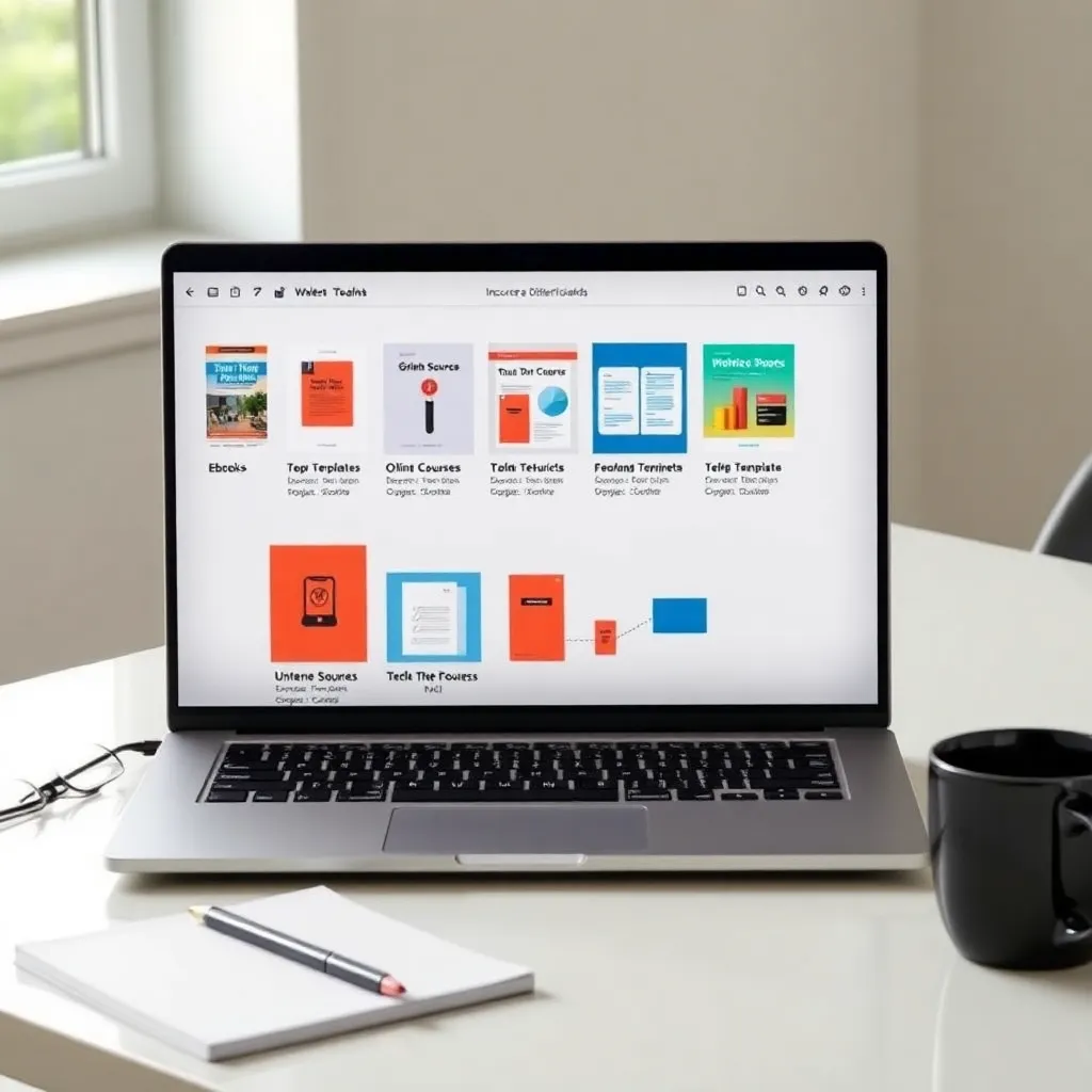 Ondernemer werkt aan digitaal product op laptop